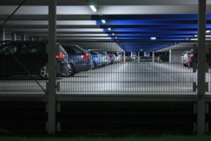 parking garage in night on Wienna airport Austria