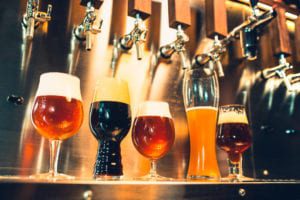 California brewery, craft beers on tap